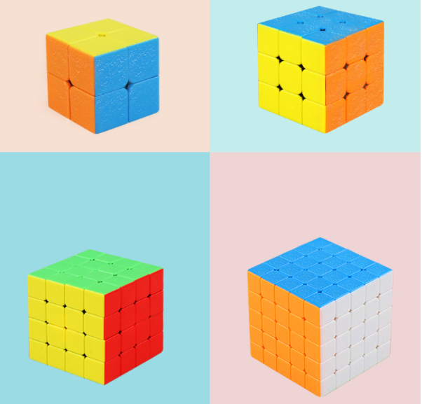 Combo 4 rubik stickerless 2x2 3x3 4x4 5x5  Gem Sengso cao cấp