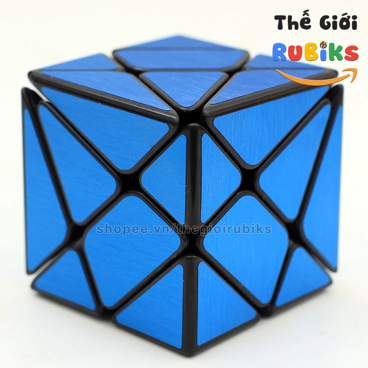 Rubik Biến Thể 3x3 YJ Axis Cube Full Sticker Silver, Red, Blue.