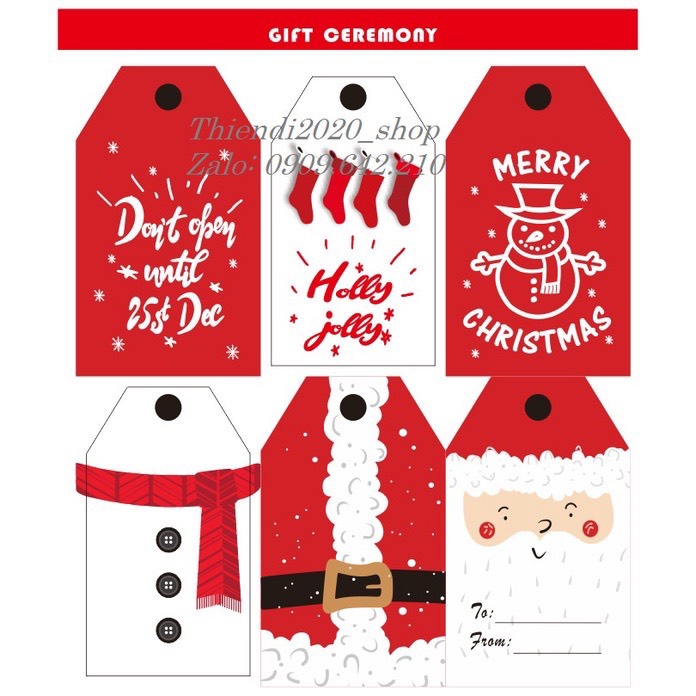 NOV22-NOV23-Tem treo giấy NOEL (tặng kèm dây ribbon)