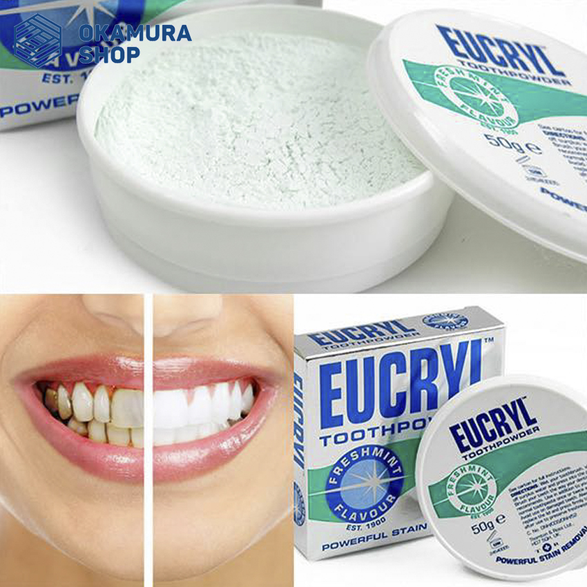 Bột tẩy trắng răng cấp tốc từ Anh Quốc EUCRYL 50g