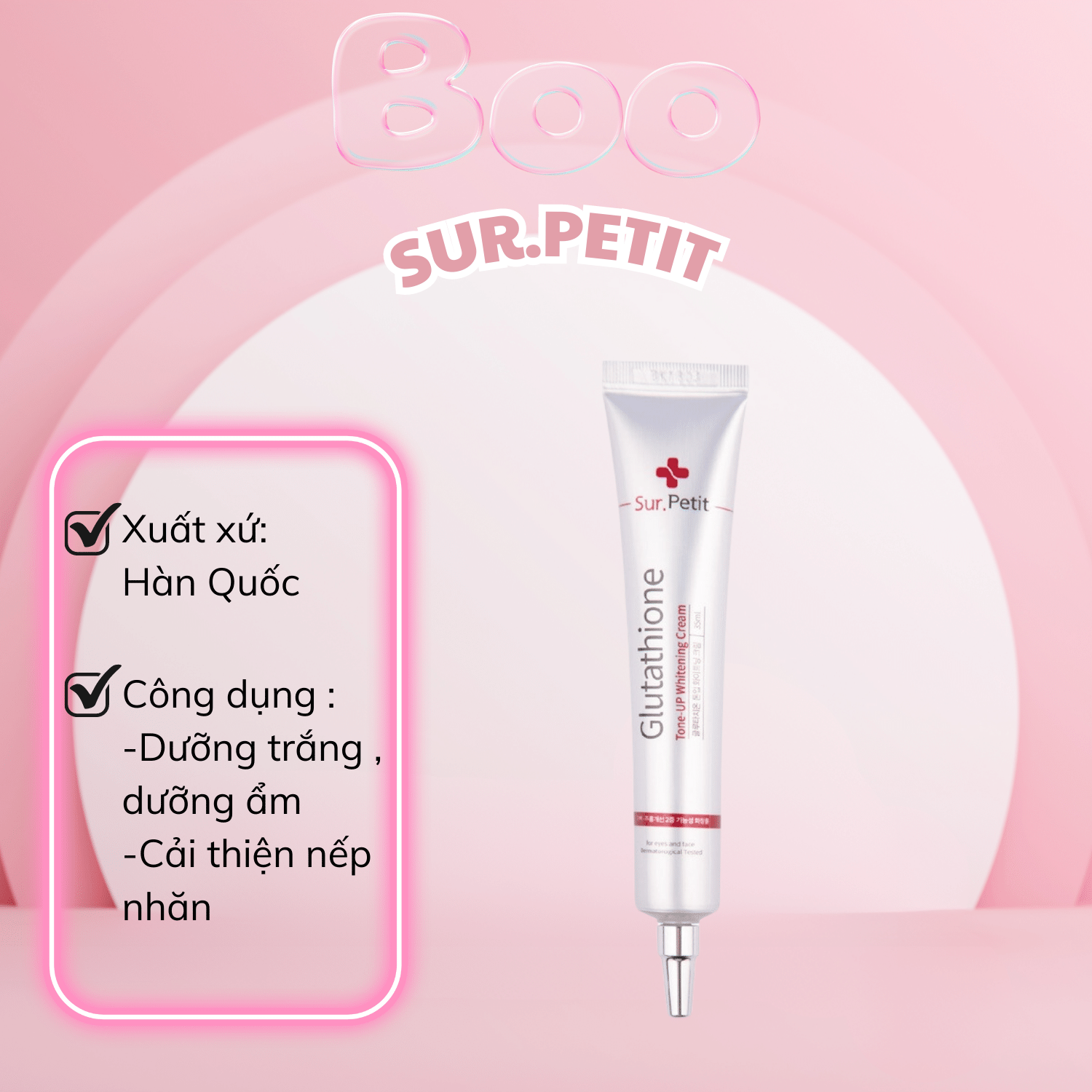sur petit glutathione Kem Dưỡng Trắng Nâng Tone Sur.Petit Glutathione Hàn Quốc - 35ml