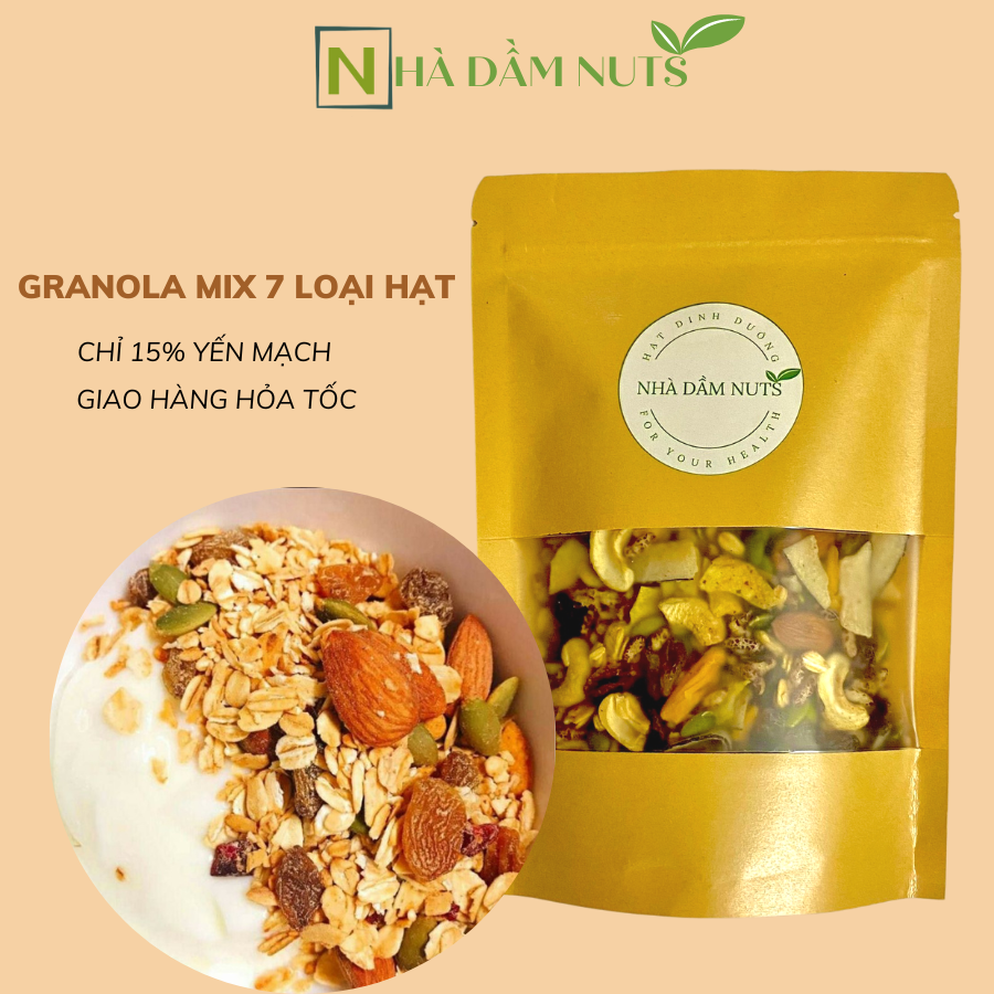 Granola Ngũ Cốc Giảm Cân Hạt Dinh Dưỡng Mix 7 Loại Hạt - NHADAM NUTS G2