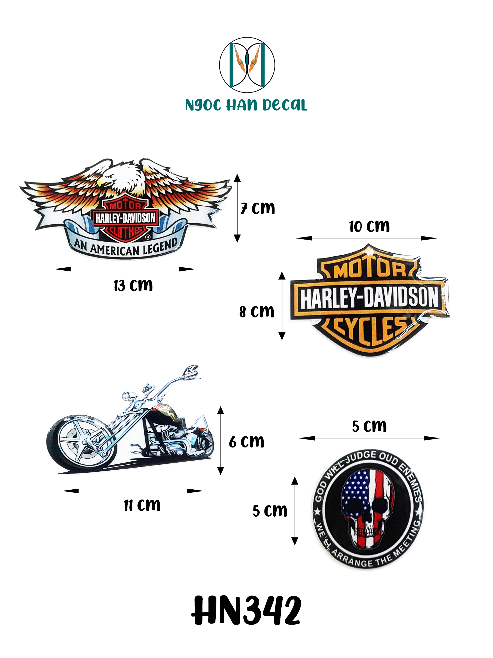 Tem Nổi LOGO HARLEY & ĐẠI BÀNG Siêu Chất Chơi