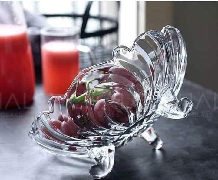 ĐĨA TRÁI CÂY THỦY TINH 3 CHÂN