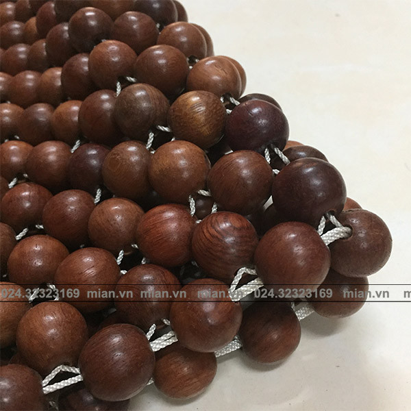 Chiếu Hạt Gỗ Hương Đỏ Cao Cấp Hạt 1.2cm - Chiếu Gỗ Mian.vn ( video , hình thật )