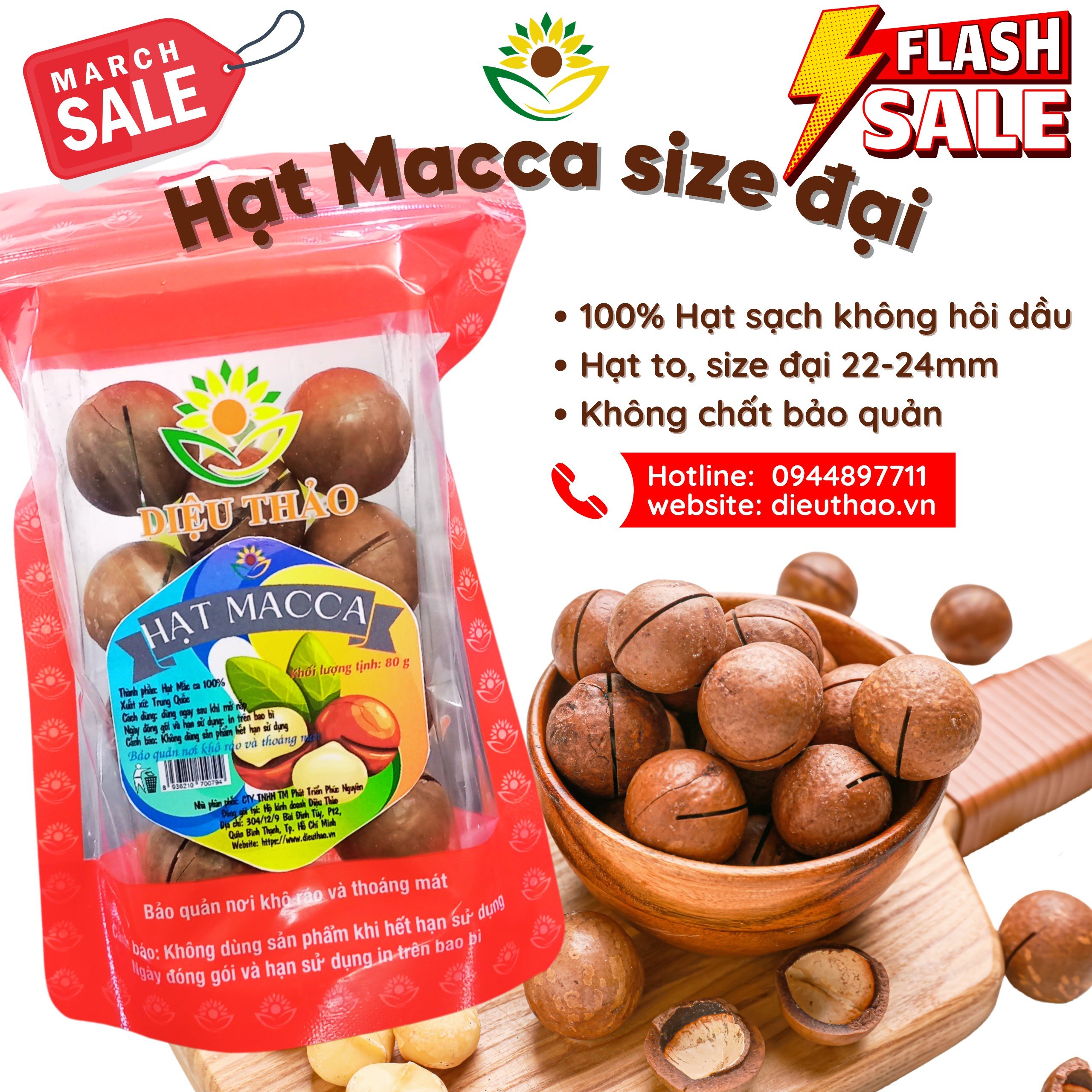 Hạt macca nứt vỏ size đại - túi zipper