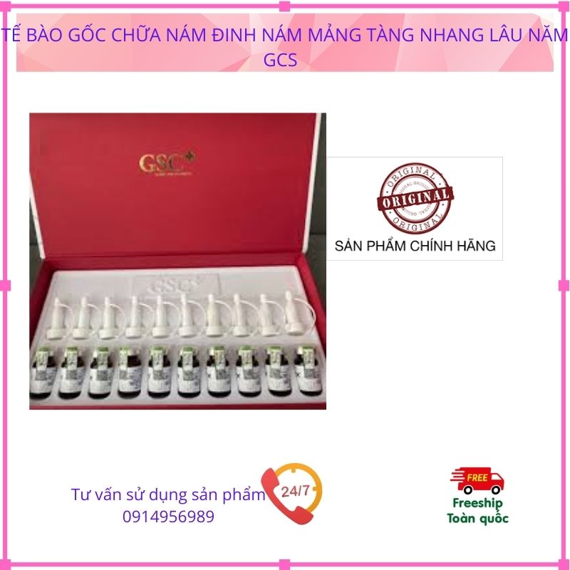 Tinh chất Tế bào gốc GSC Gv Whietening Ampoule 10ml mờ nám chân đinh nám mảng tàn nhang lâu năm. Chính hãng  dr.acneal