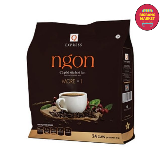 Cà Phê Ngon Trần Quang ( cà phê sữa More in 1), gói 24 tip