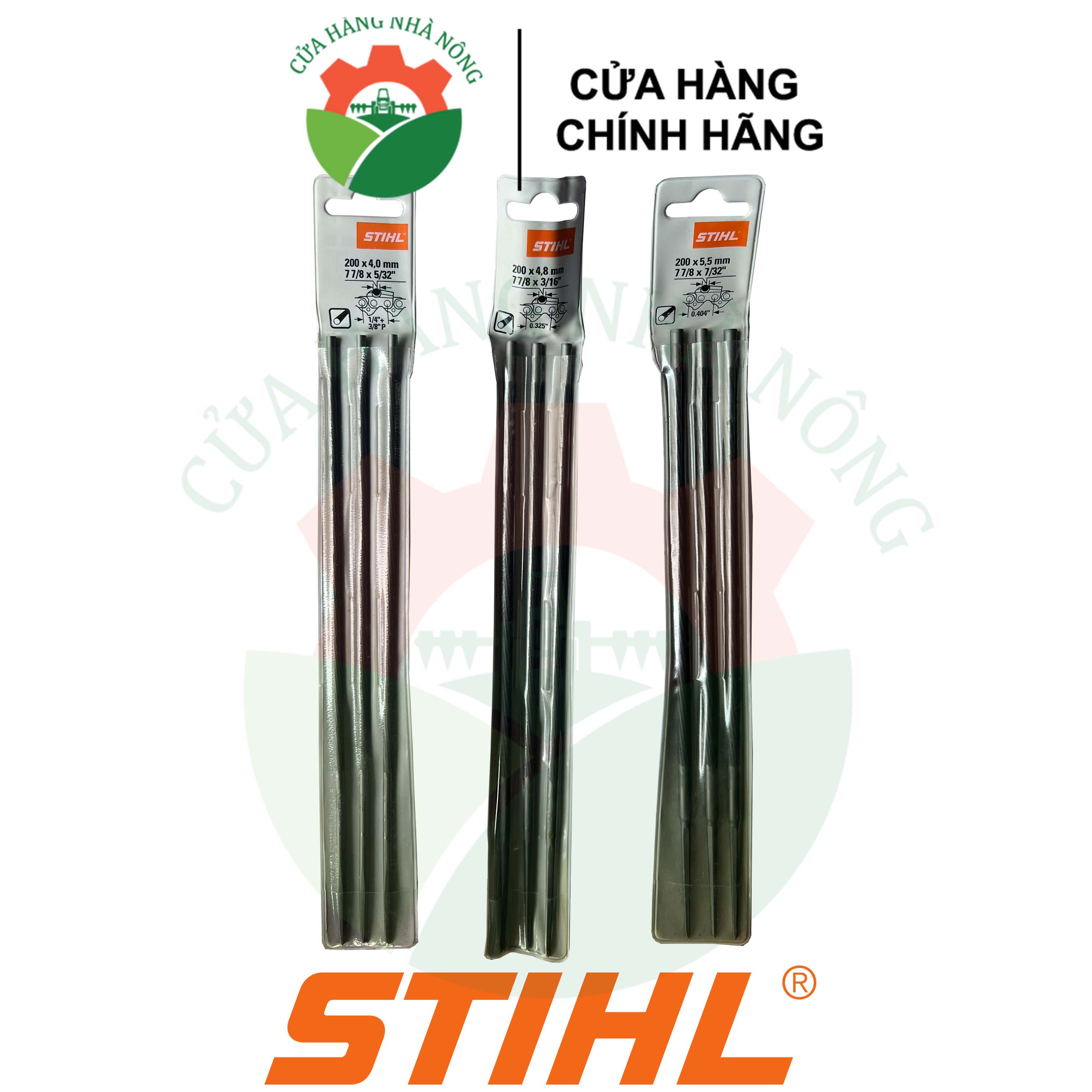 Bộ 3 dũa cưa máy stihl 4mm hàng chính hãng