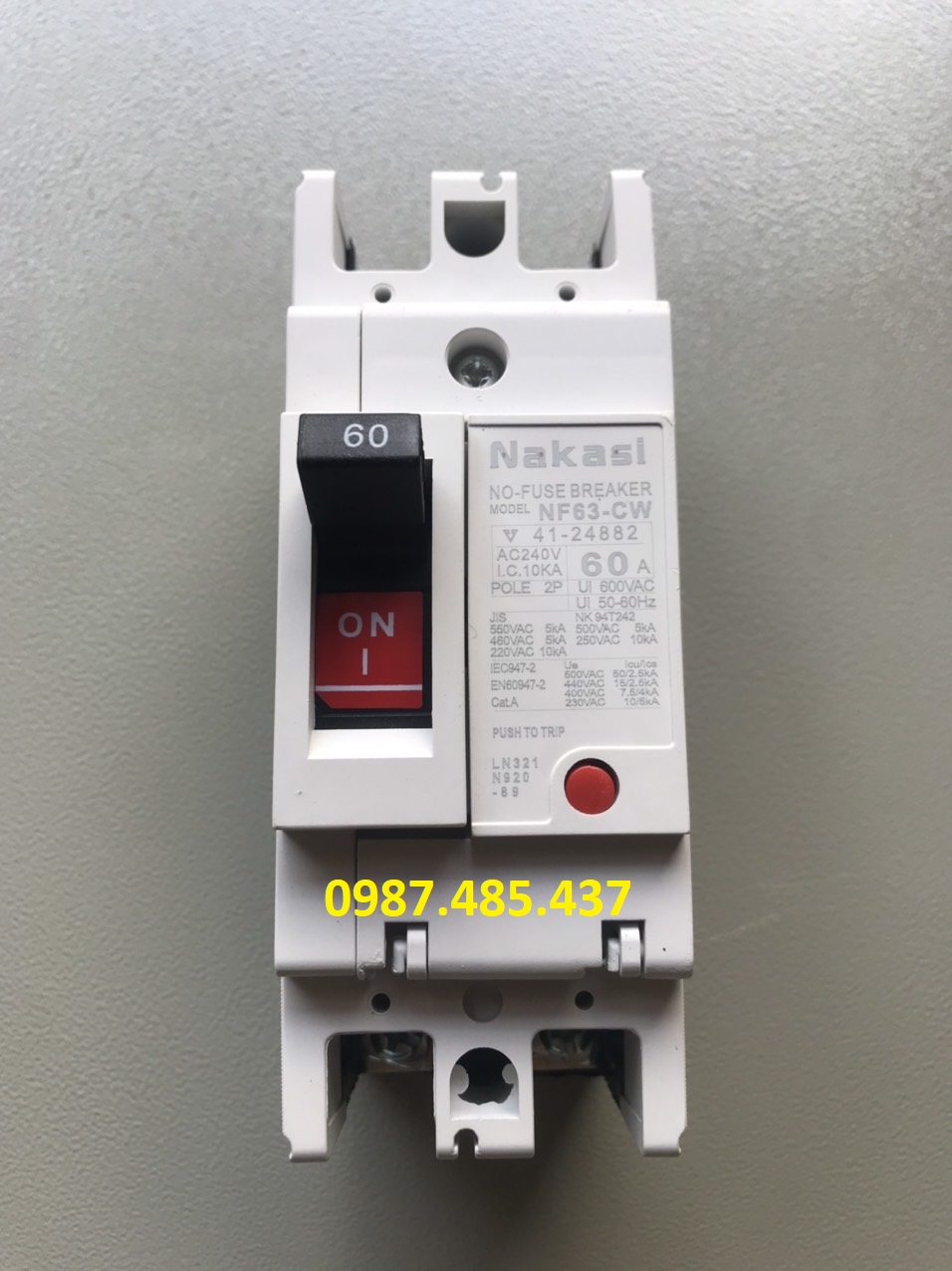 Aptomat khối 1 pha MCCB 2P 100A, 60A NAKASI