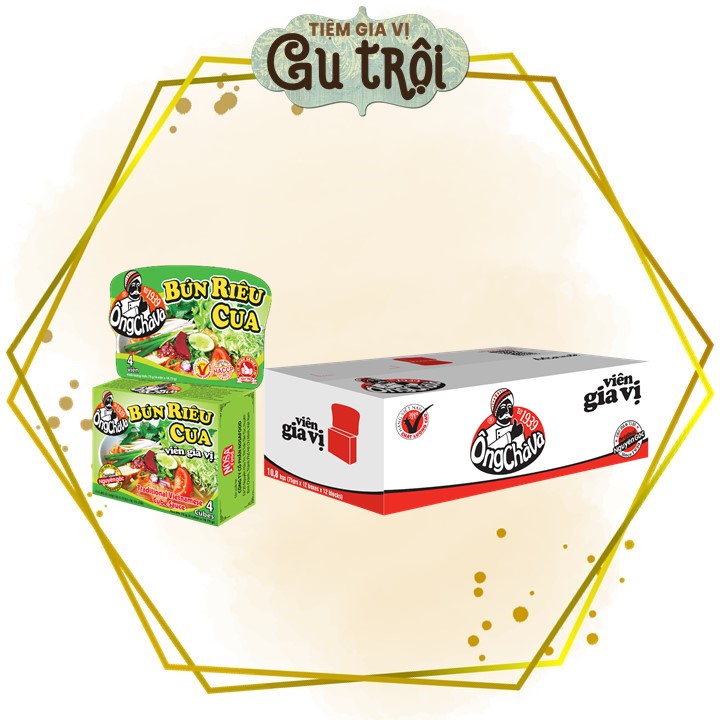 Thùng viên gia vị bún riêu cua 75gram ông chà và