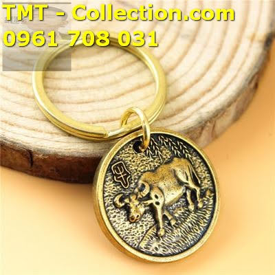 [HCM]Mặt Đồng Xu Đồng Hình Con Trâu Xỏ lỗ đeo dây  làm quà tặng độc lạ ý nghĩa-TMT Collection-SP002431