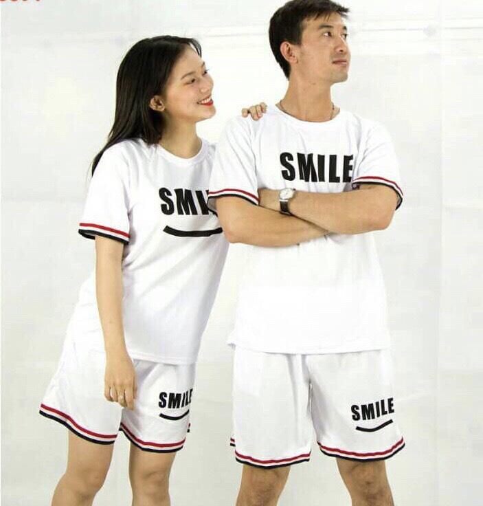 [HCM]Đồ Bộ Thể Thao Nam Nữ Chữ Smile Gía Rẻ Bao Đẹp