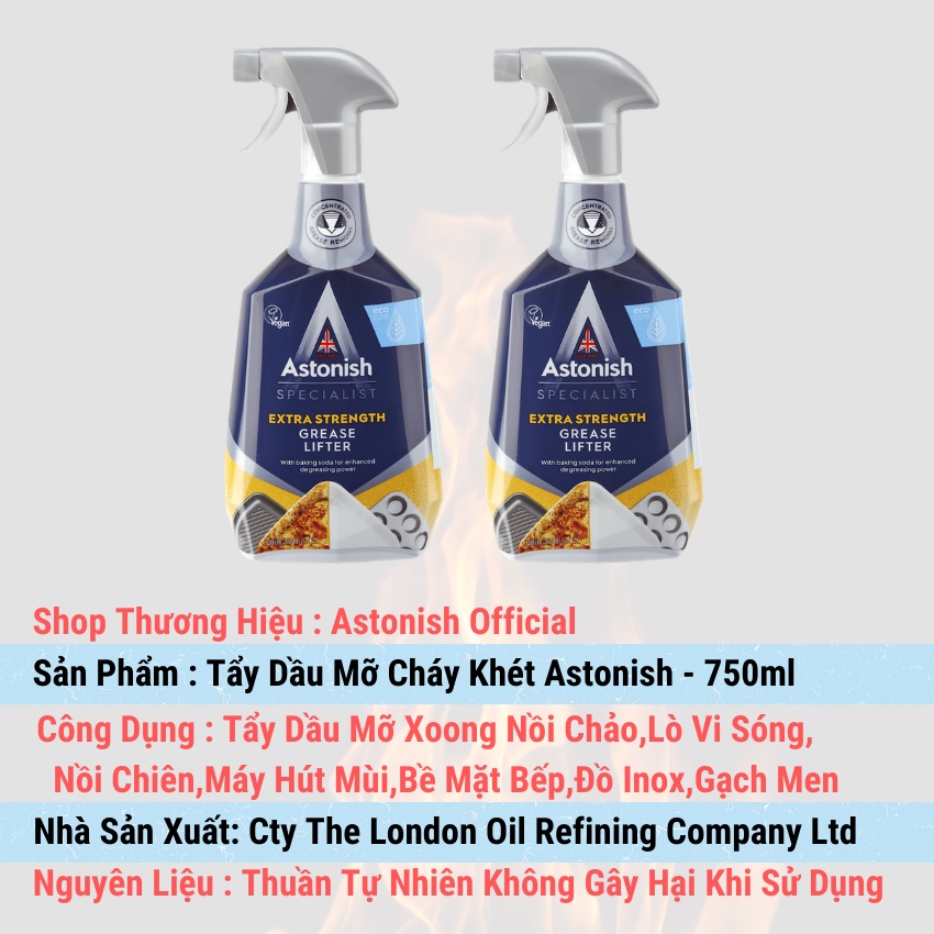 [HCM]BÌNH XỊT TẨY DẦU MỠ & CHÁY KHÉT ASTONISH C6750 (750ml)
