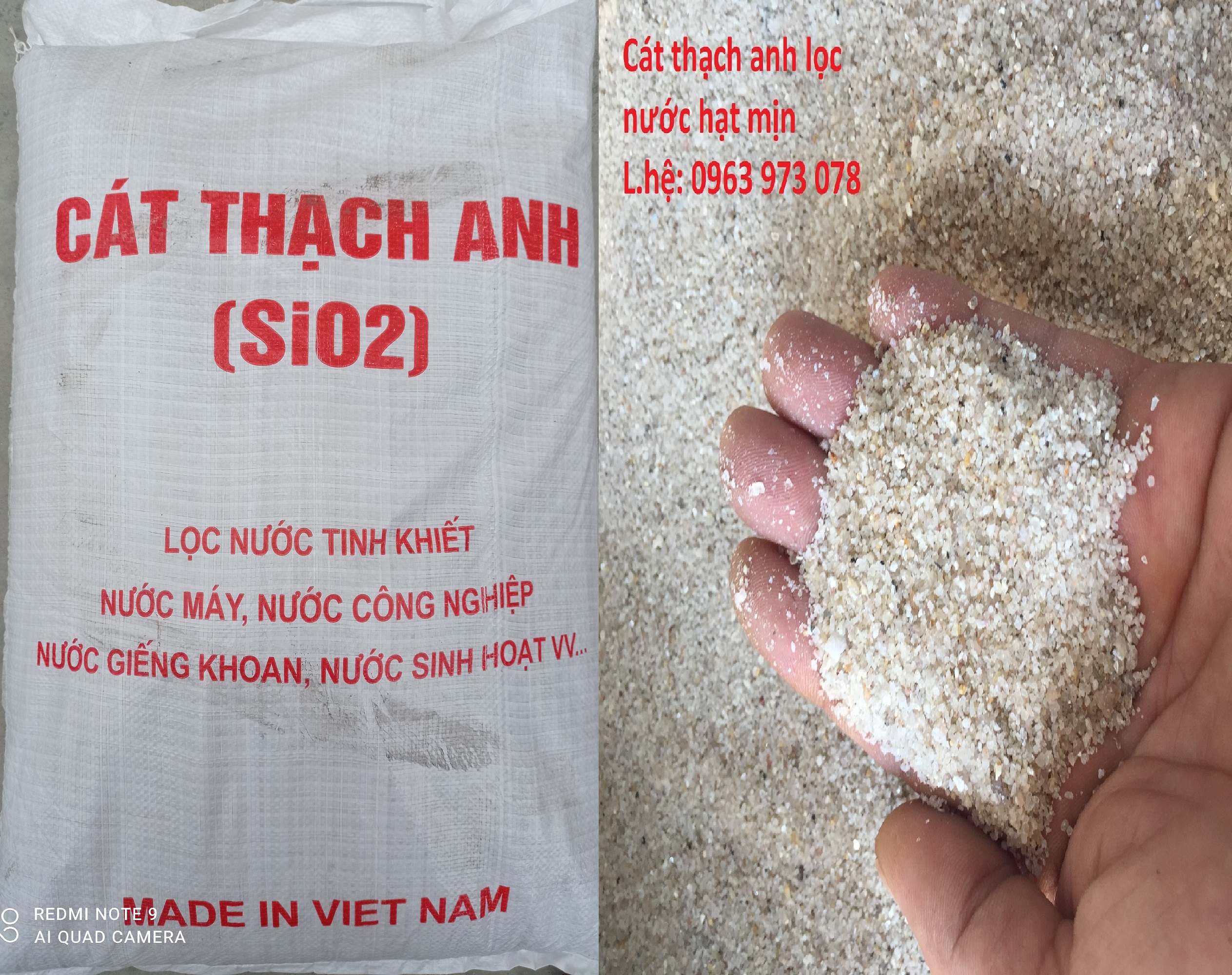 Combo 5kg cát thạch anh lọc nước hạt mịn