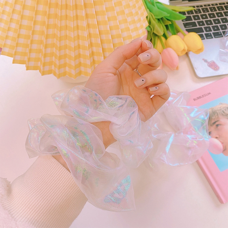 Dây buộc tóc vải phản chiếu trong suốt cute - 1 Dây cột tóc