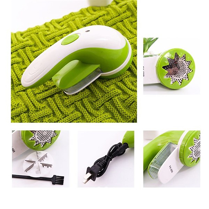 Máy cắt lông xù mini cầm tay kèm pin sạc 6 lưỡi FK-688 dùng cắt lông xù quần áo, chăn thảm, đồ len siêu nhanh và mạnh mẽ [BẢO HÀNH 3 THÁNG]