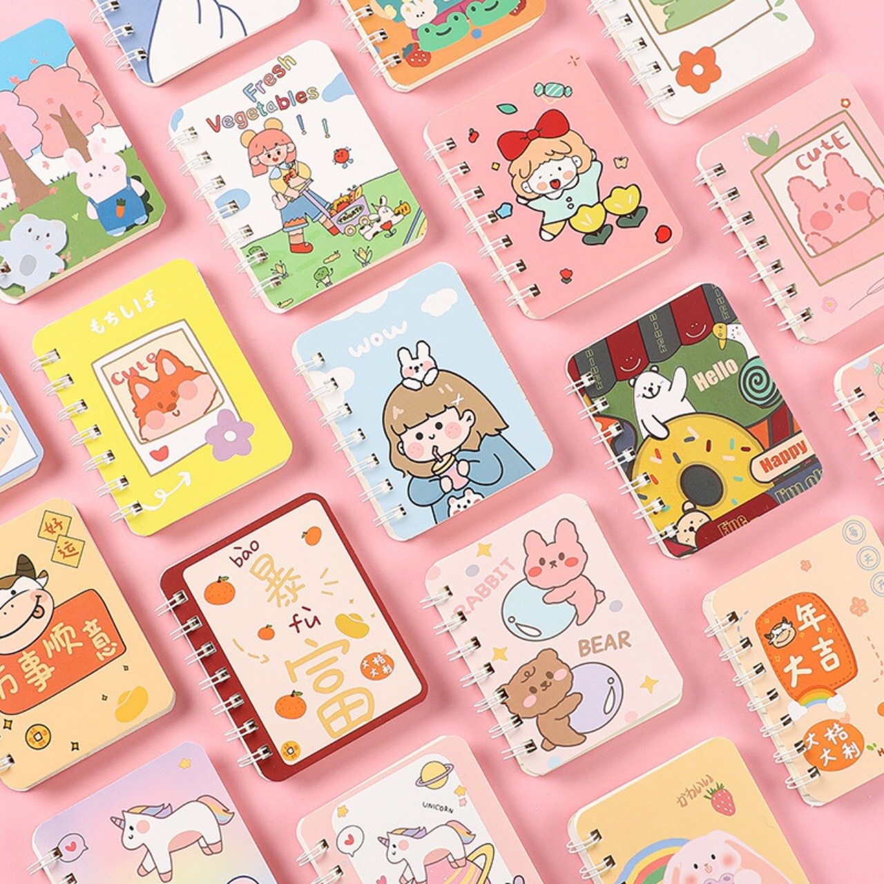 [Được chọn] Sổ tay mini gáy lò so siêu cute