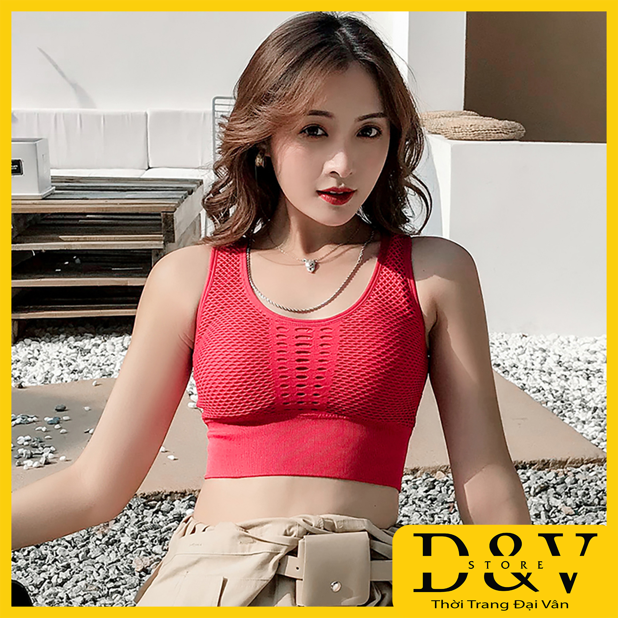 Áo bra tập gym aerobic thể thao nữ, ao bra thông hơi lưng lưới