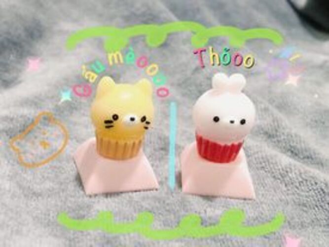 Keycap Thỏ, Gấu miều