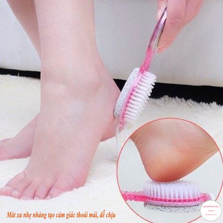 Bàn chải chà gót chân 2 đầu 4 in 1