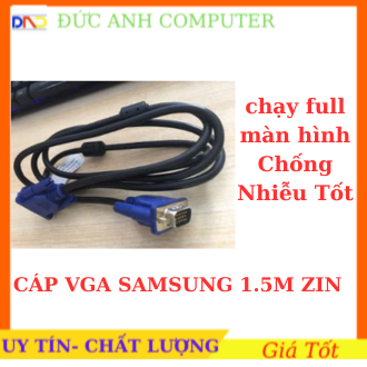 Cáp vga 1m8 hàng zin theo lcd hp/dell/ samsung - cáp vga zin, cáp theo màn hình, chuẩn hình ảnh