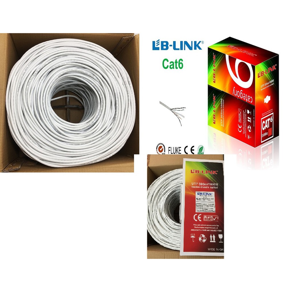 Dây mạng cat6e cuộn chiều dài 305m