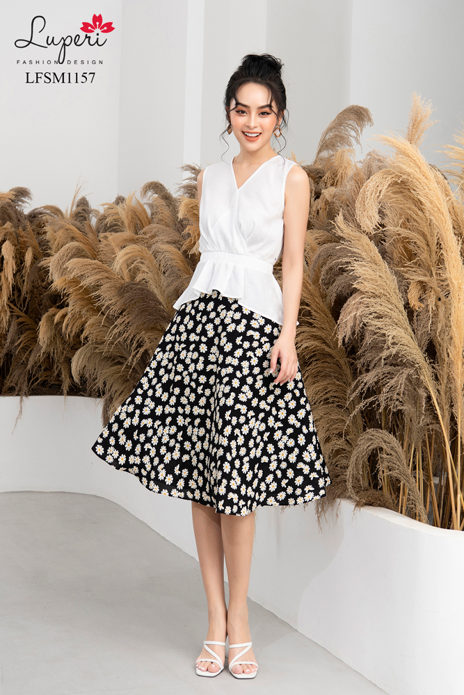 Áo sơ mi nữ LUPERI LFSM1157 cổ chữ V cách điệu dáng sát nách thời trang, áo sơ mi tay ngắn, áo sơ mi kiểu nữ, áo sơ mi nữ đẹp, áo sơ mi tay ngắn nữ, áo sơ mi nữ đẹp LFSM1157