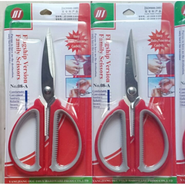 Giá Siêu Rẻ KÉO CẮT GIẤY VẢI LƯỠI INOX 08A MÀU ĐỎ XÁM