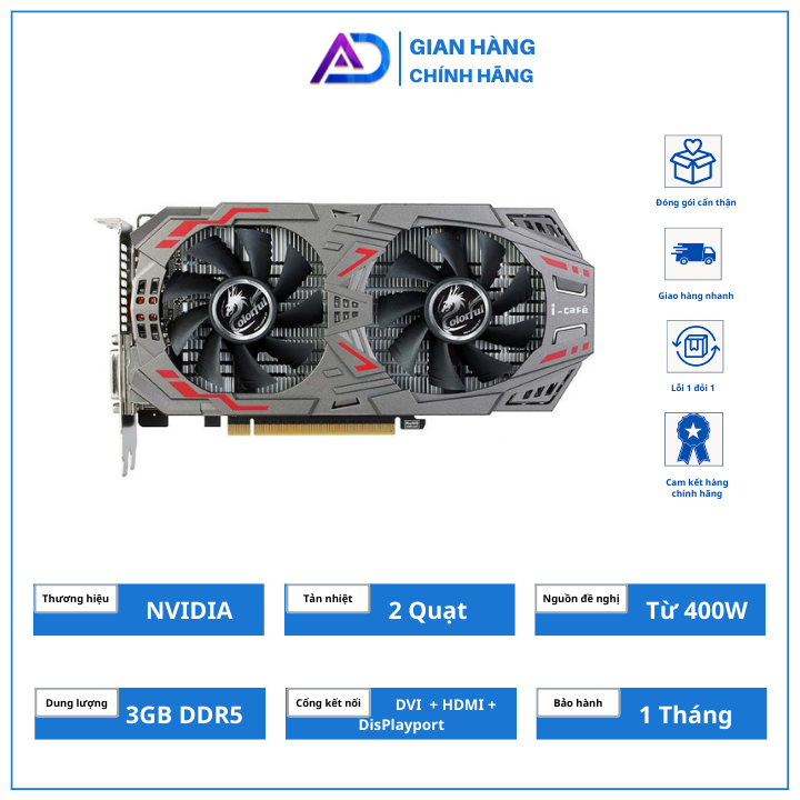 Vga card đồ họa colorful gtx 1060 3gb v3 ba2v