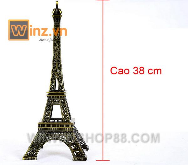 [HCM]Mô hình tháp Eiffel cao 38 cm (màu vàng rêu)