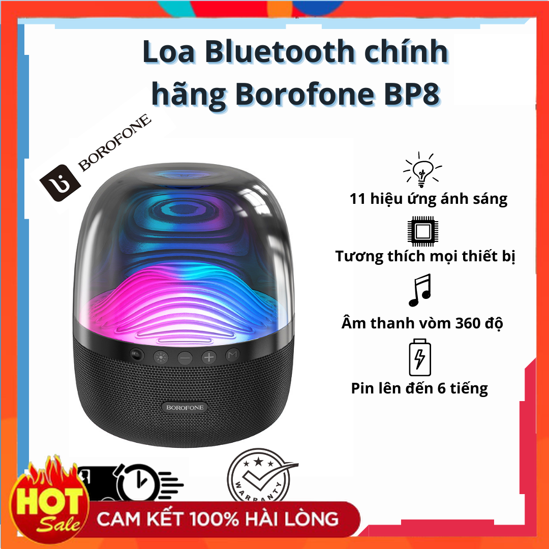 Loa Bluetooth Nhật Bản Loa Bluetooth Nhật Bãi Loa Bluetooth Borofone BP8 True Wireless Stereo Chính Hãng V5.0, Đèn Led Đổi Màu- LinDu Shop