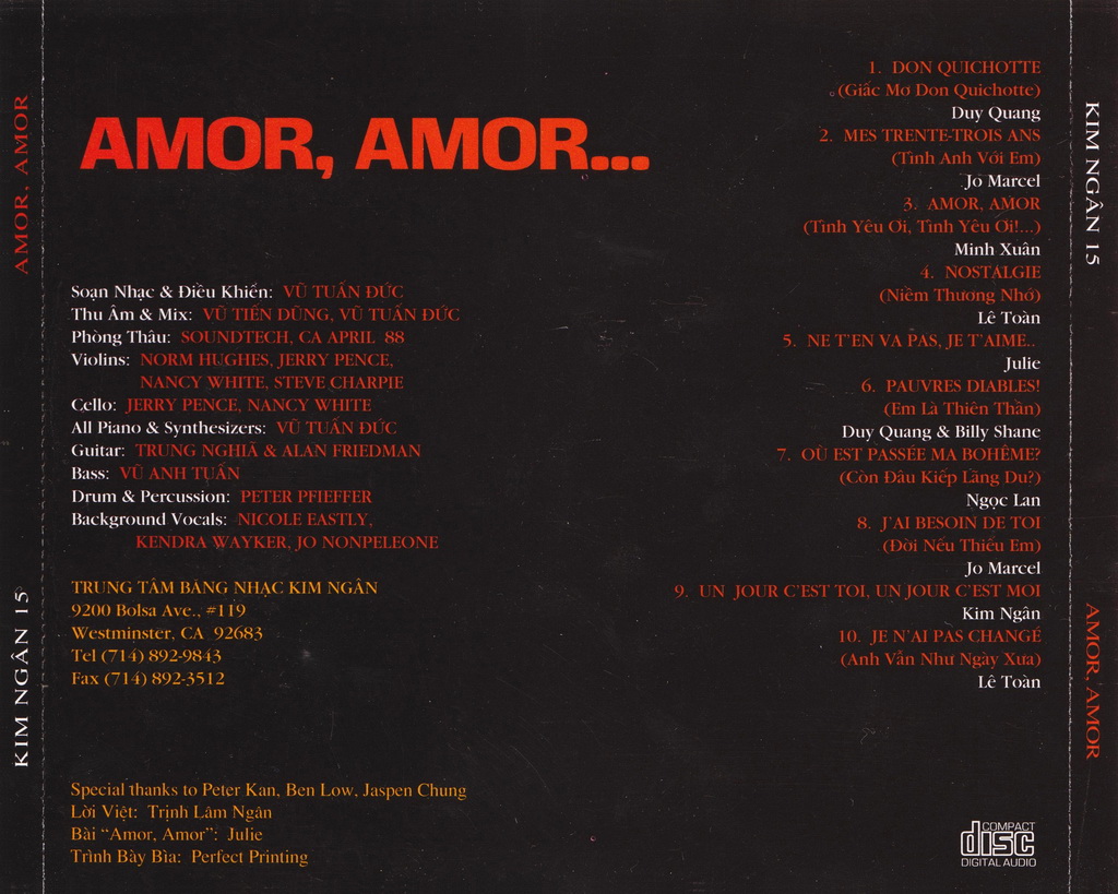 Amor, Amor... (Kim Ngân CD015)