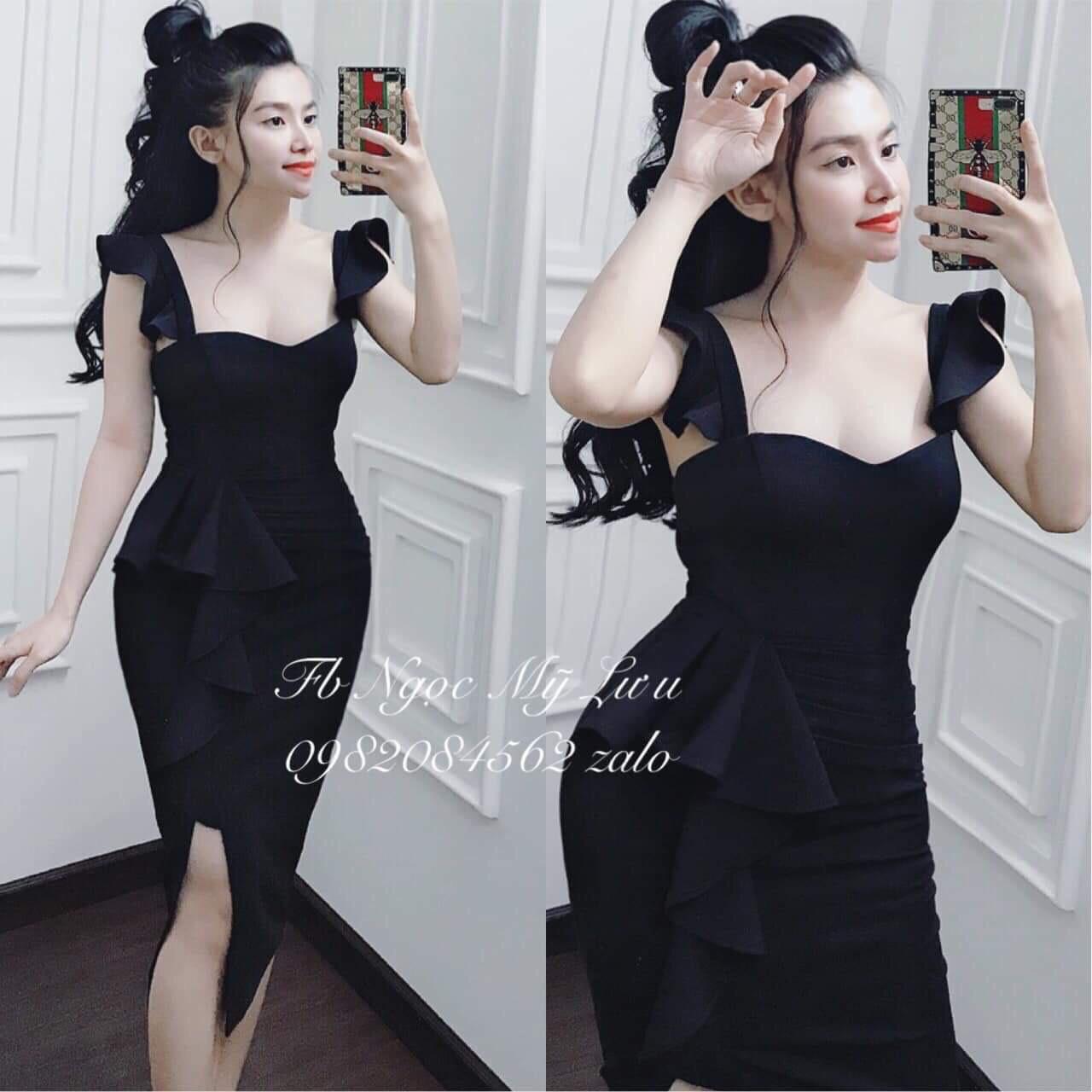 Đầm body xẻ tà-QH