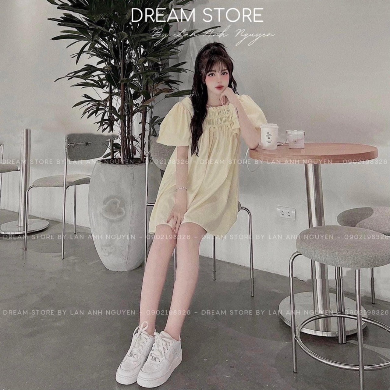 TT 85 - đầm tiểu thư tay phồng xinh xinh!!!!
