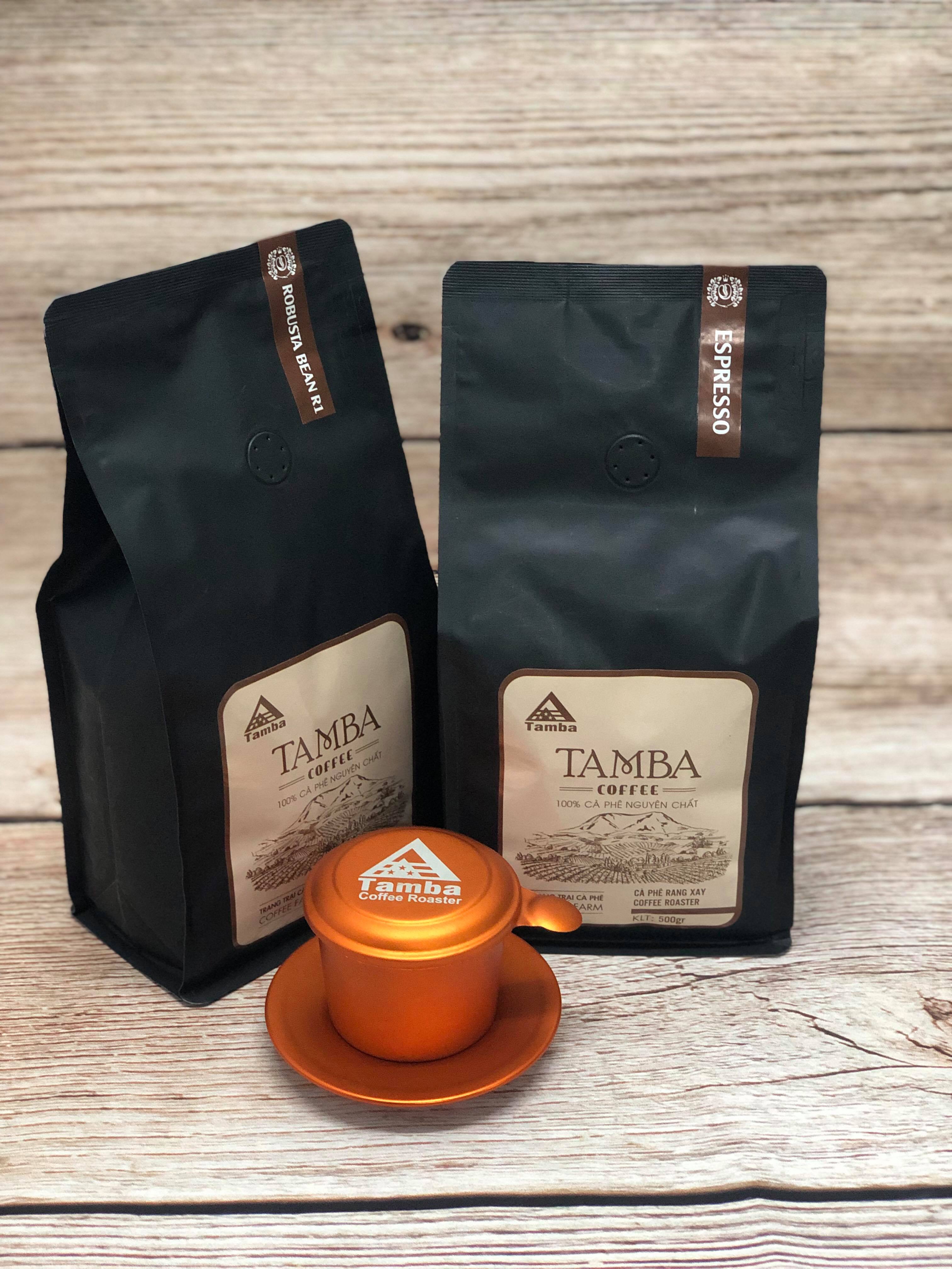 Cà phê hạt Robusta R1 - Dark Roast - Tamba Coffee - 500gr