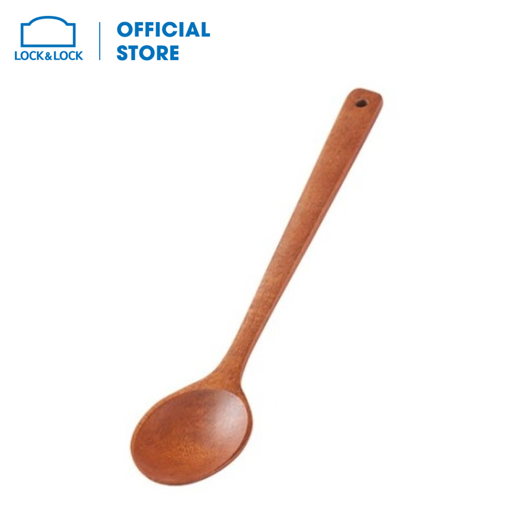 F00089 - muỗng múc thức ăn bằng gỗ rose wood 25x4.3cm. hàng chính hãng lock&lock