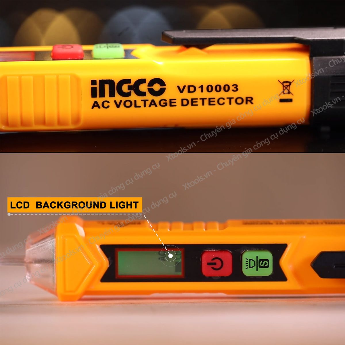 Đầu dò điện áp AC đa năng cao cấp không tiếp xúc dòng điện INGCO VD10002 bút thử điện kỹ thuật số đa năng 1000v