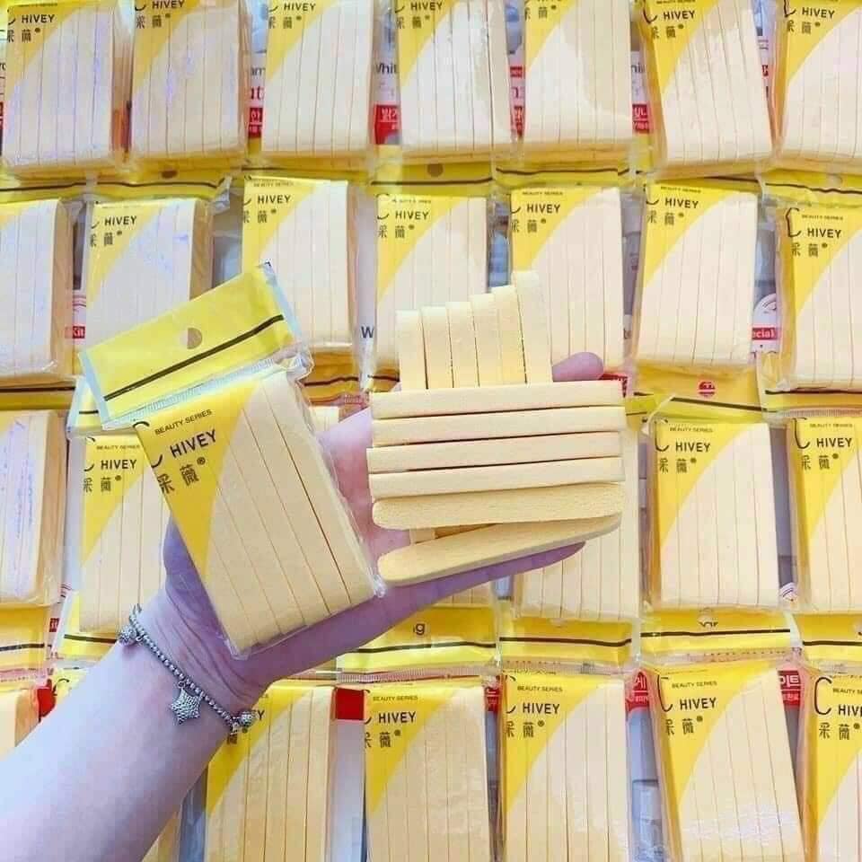 [HCM]Gói 12 Thanh Bông Mút Bọt Biển Rửa Mặt Dạng Nén Chivey