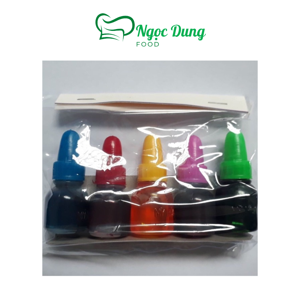 Lốc 5 màu thực phẩm mini 5ml