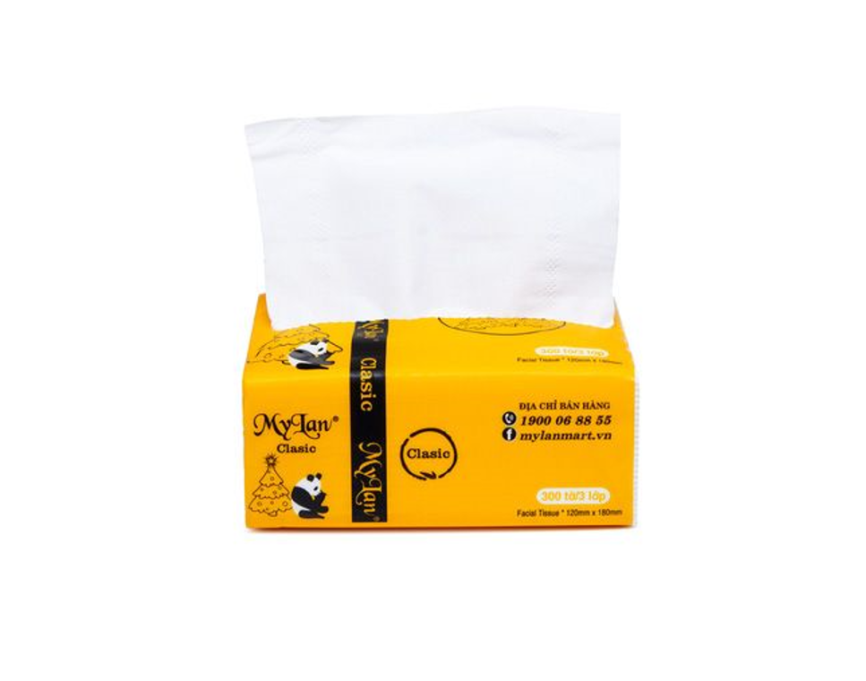 Thùng (30 Gói) Khăn Giấy Rút Gấu Trúc Mylan (300 Tờ/Gói) - Cao cấp Mylan
