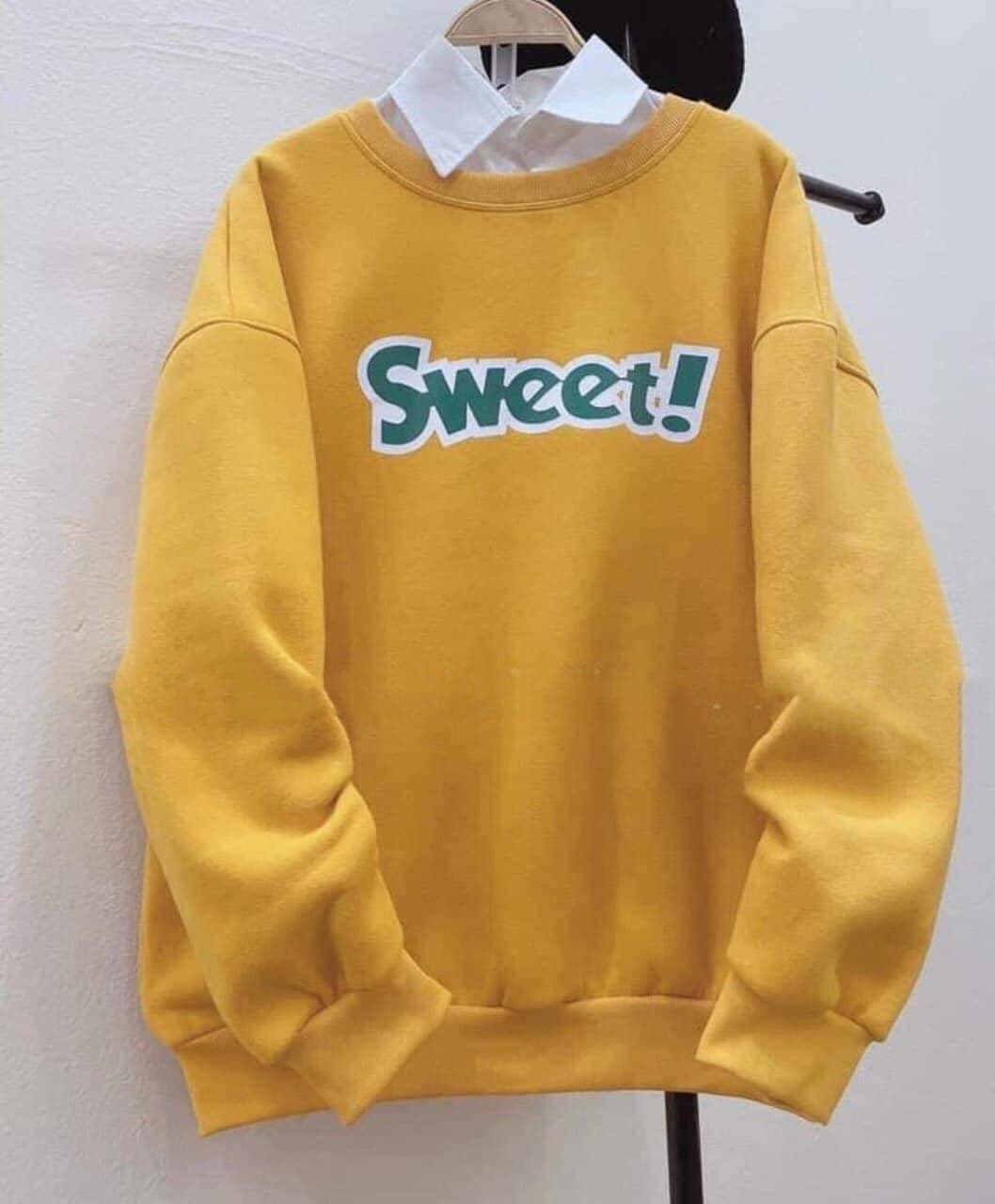 Áo nỉ sweater in chữ SWEET (trọng lượng từ 40kg đến 65kg )