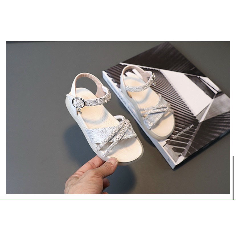 Giày Sandal quai chéo lấp lánh cho bé gái