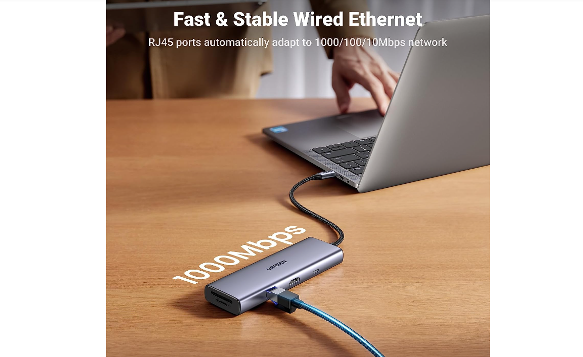 Bộ chia Hub USB Type C 9 trong 1 (HDMI, RJ45 , USB 3.0, SD , TF, PD) UGREEN 15375 Chính Hãng