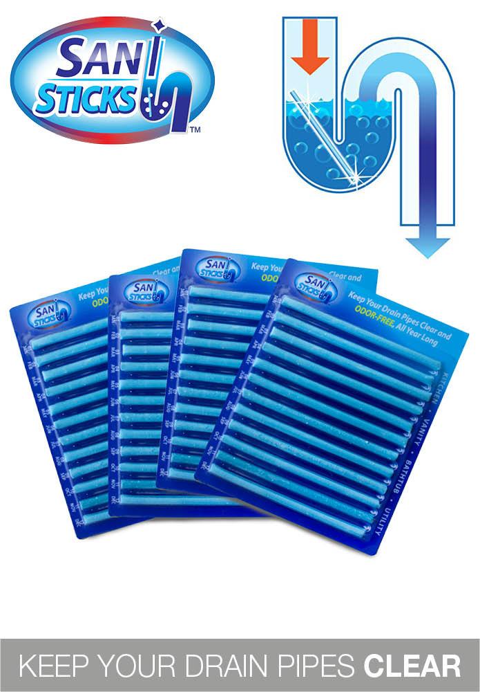 QUE THÔNG TẮC CỐNG SANI STICKS HÀNG CHUẨN - VỈ 12 QUE CHẤT LƯỢNG que thông cống tiện ích, que thông tắc khử mùi cống - bồn cầu - bồn rửa mặt