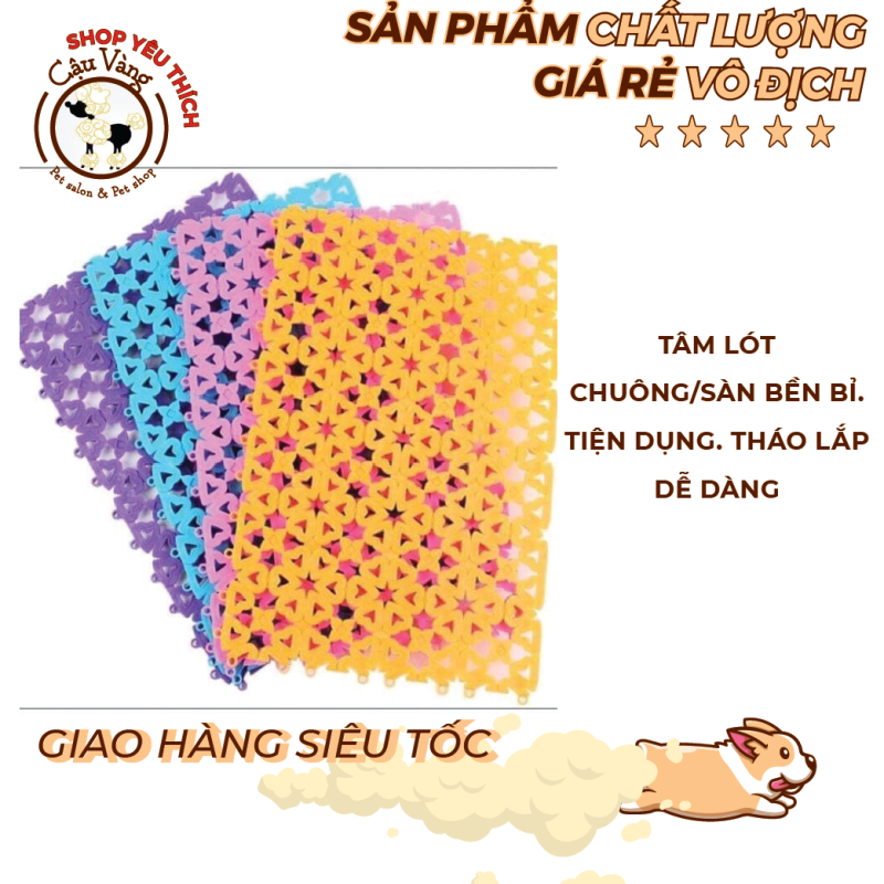 Tấm lót sàn chuồng mèo, chuồng chó bằng nhựa nhiều màu bằng nhựa PVC 20x30cm