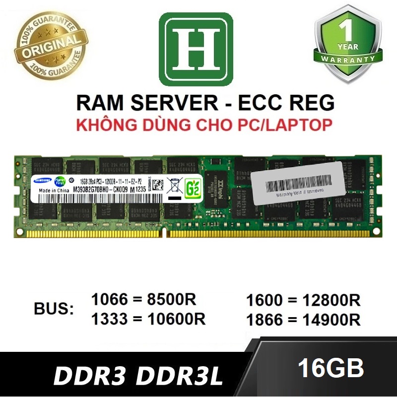 [HCM]Ram Server DDR3/DDR3L 16GB ECC REG bus 1866/14900R bảo hành 1 năm