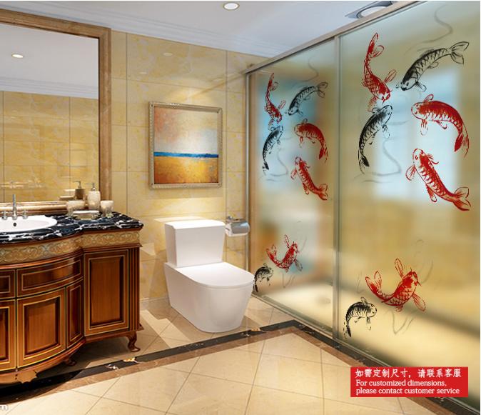 [HCM]Decal Dán Kính Cao Cấp - Đàn Cá KOI( 60 X116 )-DK1055