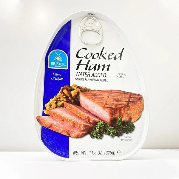 Thịt hộp Cooked Ham Bristol 325g (Thịt  Xông khói USA)