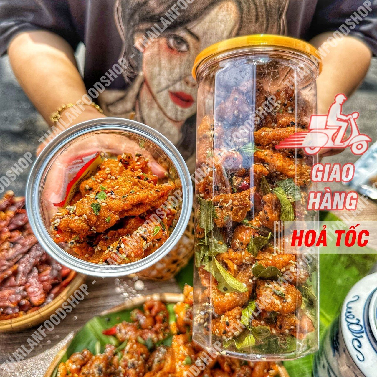 Da Gà Sấy Giòn Sốt Chanh Dây Lon 250Gram